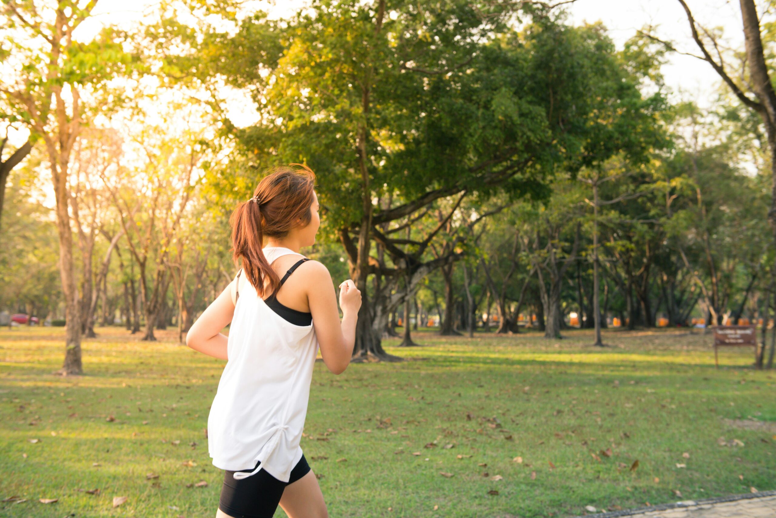 Woman jogging in a park